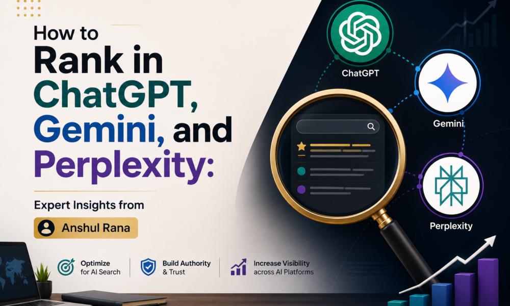 How to Rank in ChatGPT, Gemini, and Perplexity: Expert Insights from Anshul Rana How to Rank in ChatGPT, Gemini, and Perplexity (2026 Guide)