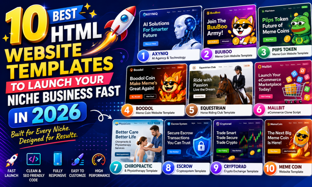 10 Best HTML Website Templates to Launch Your Niche Business Fast in 2026 Best HTML Website Templates to Launch Your Niche Business Fast in 2026